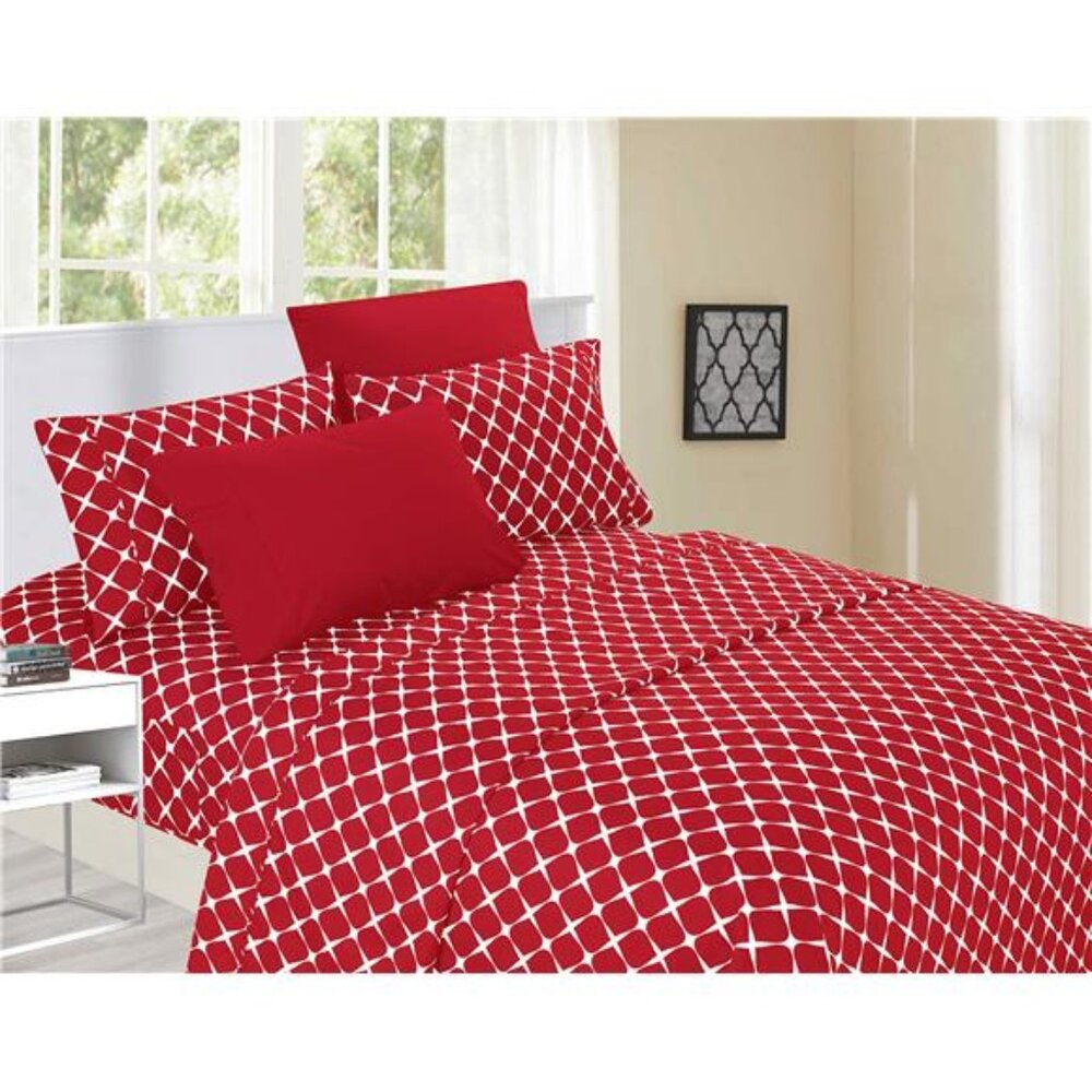 6 Piece Bed Sheet Set Wrinkle Resistant 1500 Thread Count, Burgundy - Picture 3 of 6